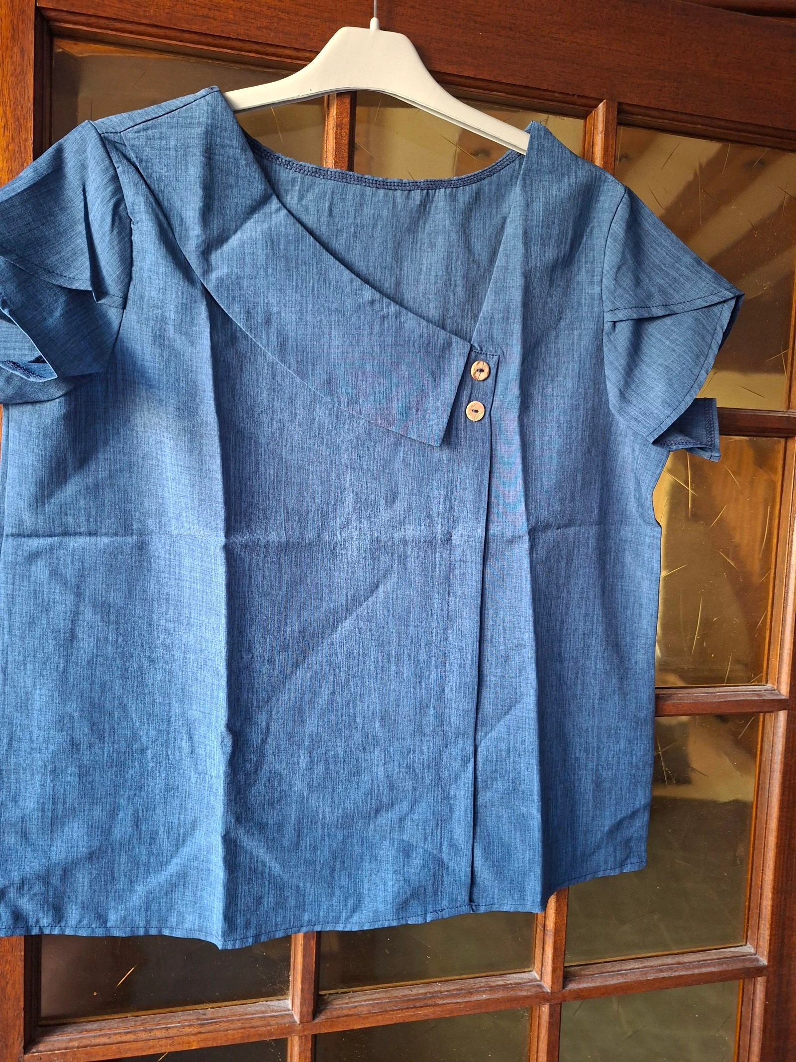 Blouse effet jean bleu